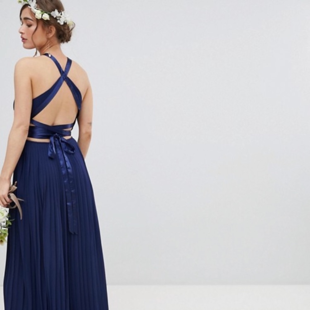 Navy blue bridesmaid dress, petite